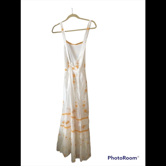 LoveShackFancy Asher Pinafore Tiered Embroidered Cotton-Jacquard Midi Dess - Picture 5 of 7